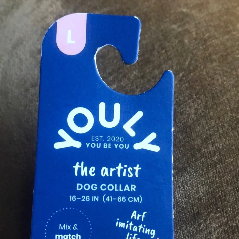 NWT Artist Striped Dog Collar L